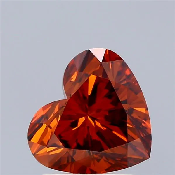2.00ct Heart Lab Grown Diamond (Colour Fancy Deep Orange, Clarity VS1, IGI Certified)