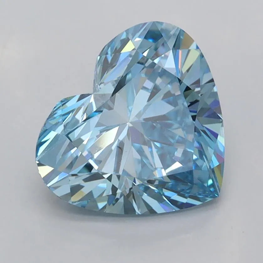 2.00ct Heart Lab Grown Diamond (Colour Fancy Vivid Blue, Clarity VVS1, IGI Certified)