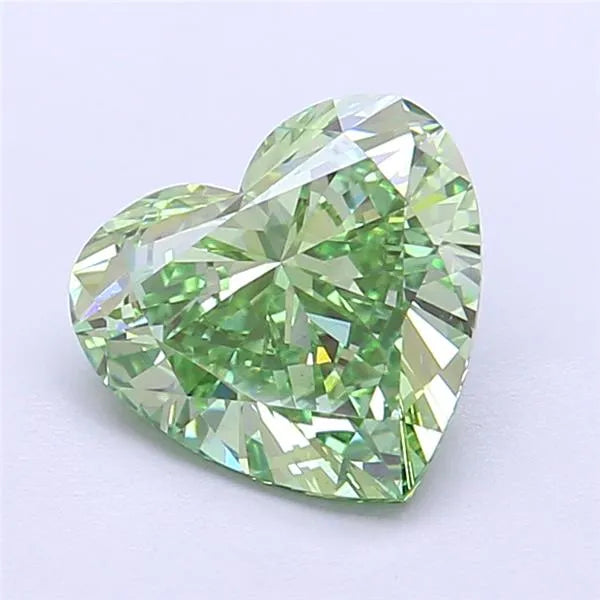 2.00ct Heart Lab Grown Diamond (Colour Fancy Vivid Green, Clarity VS1, IGI Certified)