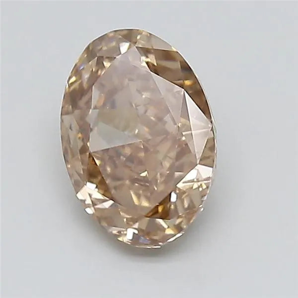 2.00ct Oval Lab Grown Diamond (Colour Fancy Light Brown, Clarity VS1, IGI Certified)