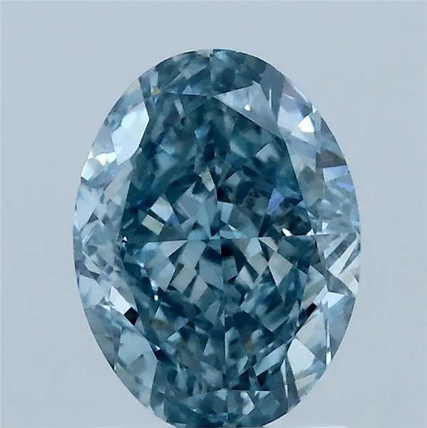 2.00ct Oval Lab Grown Diamond (Colour Fancy Vivid Blue, Clarity VS1, IGI Certified)