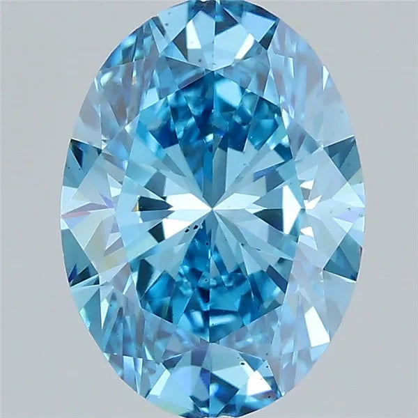 2.00ct Oval Lab Grown Diamond (Colour Fancy Vivid Blue, Clarity VS2, IGI Certified)