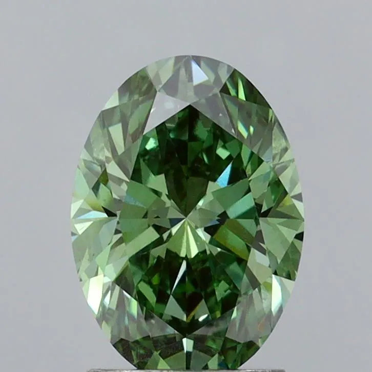 2.00ct Oval Lab Grown Diamond (Colour Fancy Vivid Green, Clarity VS1, IGI Certified)