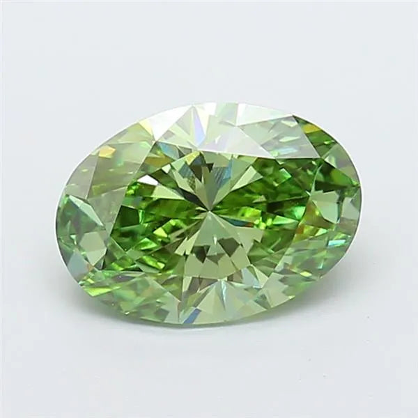 2.00ct Oval Lab Grown Diamond (Colour Fancy Vivid Green, Clarity VVS2, IGI Certified)