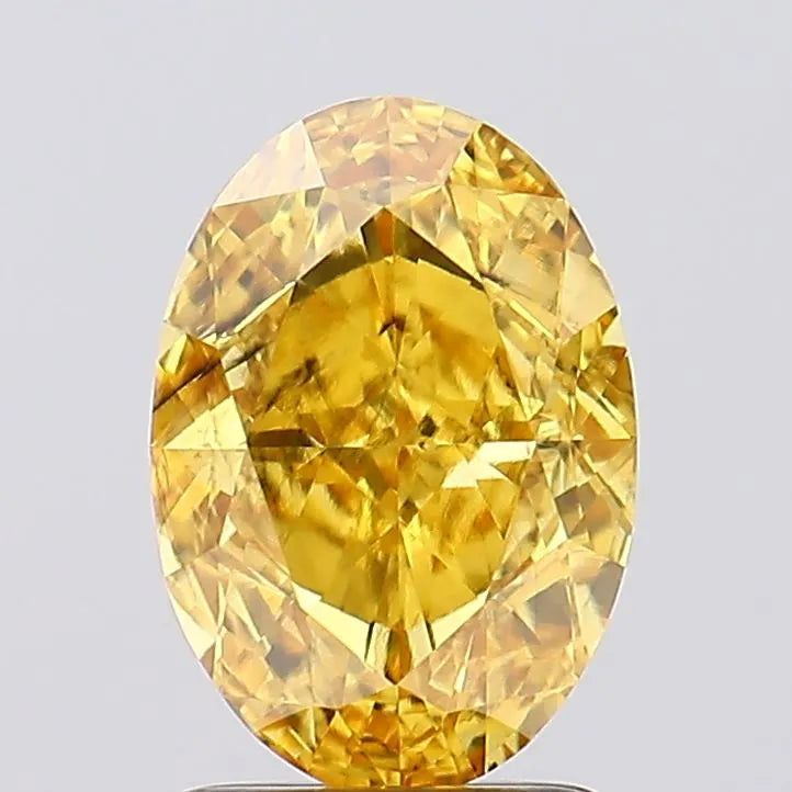 2.00ct Oval Lab Grown Diamond (Colour Fancy Vivid Yellow, Clarity SI1, IGI Certified)