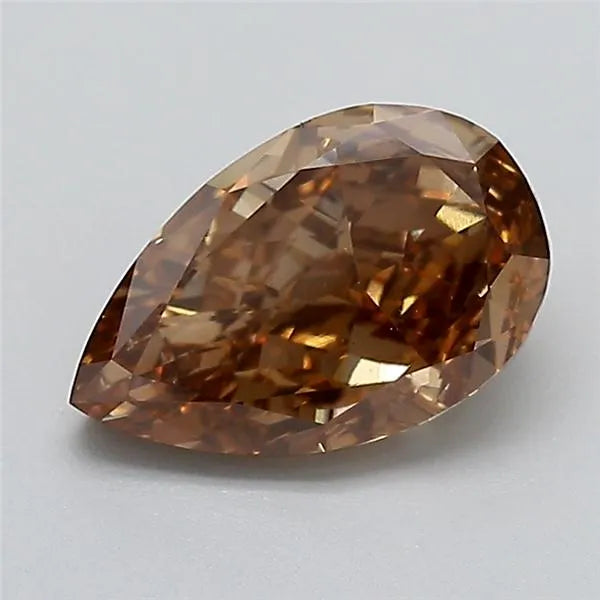 2.00ct Pear Lab Grown Diamond (Colour Fancy Light Brown, Clarity VS2, IGI Certified)