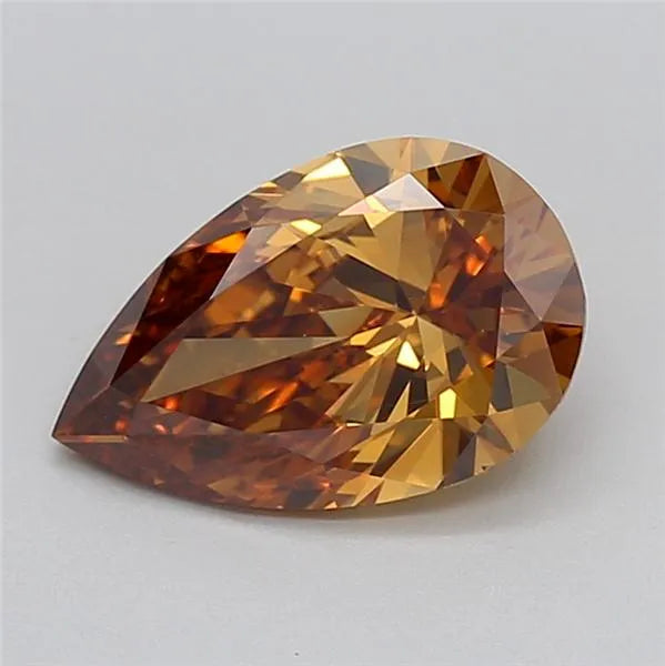 2.00ct Pear Lab Grown Diamond (Colour Fancy Orange Brown, Clarity VS1, IGI Certified)