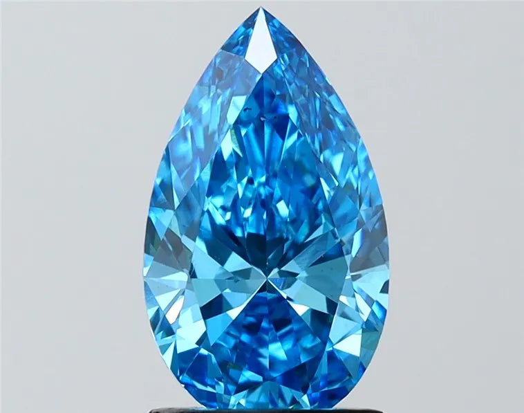 2.00ct Pear Lab Grown Diamond (Colour Fancy Vivid Blue, Clarity VS1, IGI Certified)