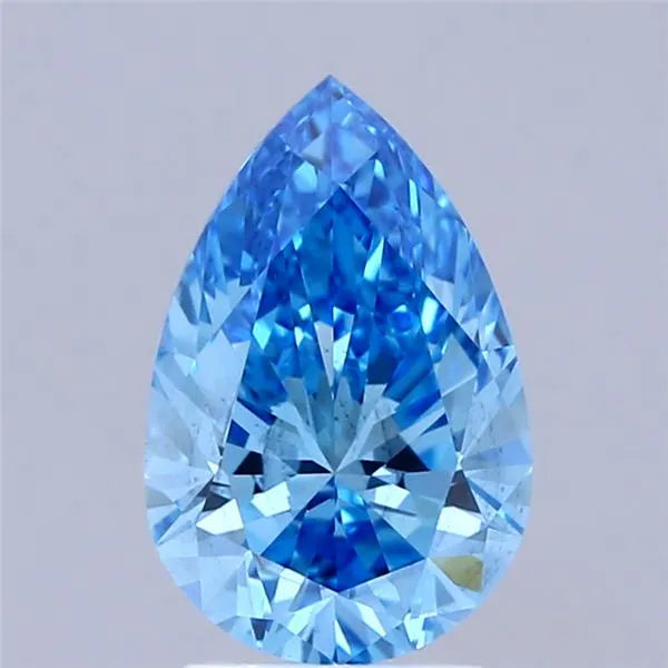 2.00ct Pear Lab Grown Diamond (Colour Fancy Vivid Blue, Clarity VS2, IGI Certified)