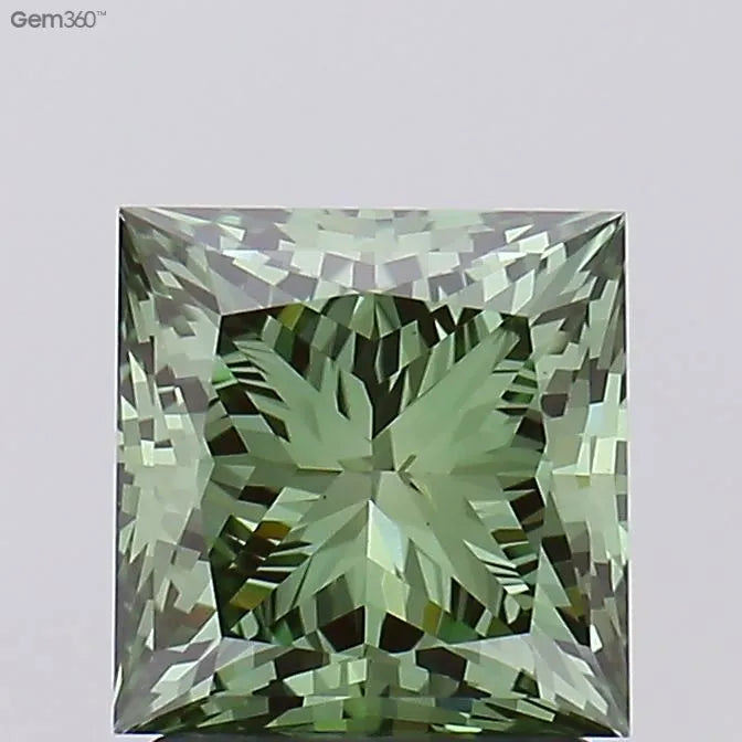 2.00ct Princess Lab Grown Diamond (Colour Fancy Vivid Green, Clarity VS1, IGI Certified)