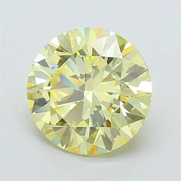 2.00ct Round Lab Grown Diamond (Colour Fancy Intense Yellow, Clarity VS2, Cut EX, IGI Certified)