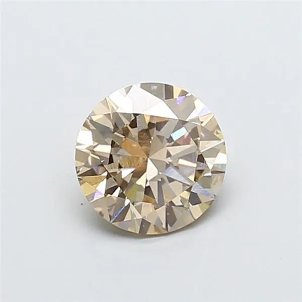 2.00ct Round Lab Grown Diamond (Colour Fancy Light Brown, Clarity VVS2, Cut EX, IGI Certified)