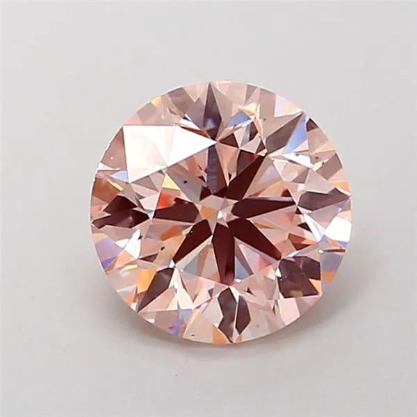 2.00ct Round Lab Grown Diamond (Colour Fancy Pink, Clarity VS2, Cut EX, IGI Certified)