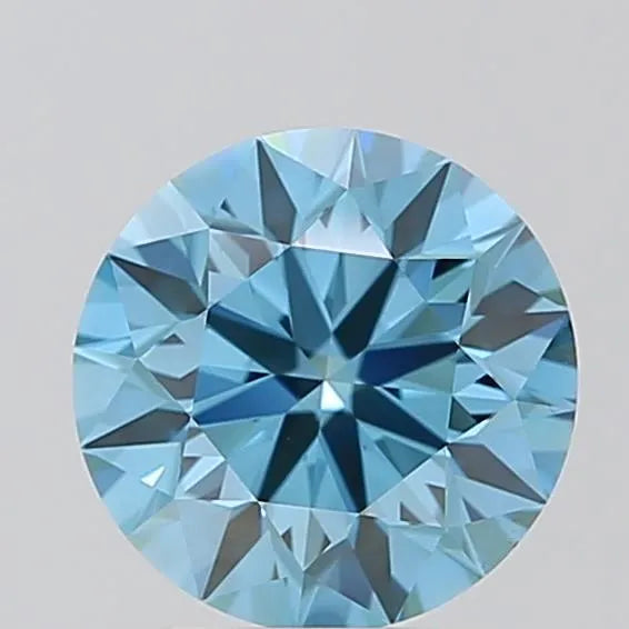 2.00ct Round Lab Grown Diamond (Colour Fancy Vivid Blue, Clarity VS1, Cut EX, IGI Certified)