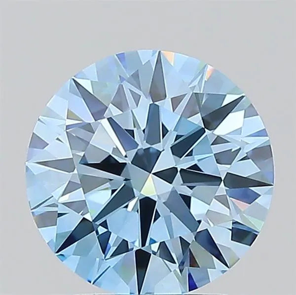 2.00ct Round Lab Grown Diamond (Colour Fancy Vivid Blue, Clarity VS1, Cut ID, IGI Certified)