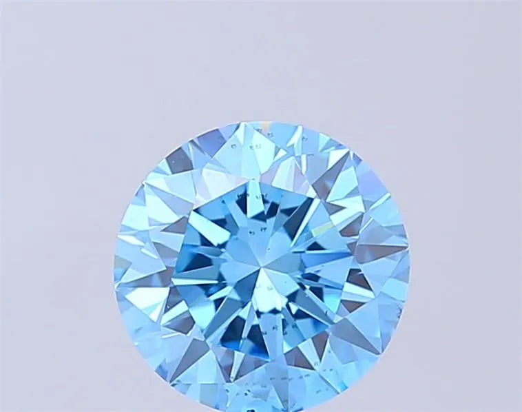 2.00ct Round Lab Grown Diamond (Colour Fancy Vivid Blue, Clarity VS2, Cut EX, IGI Certified)