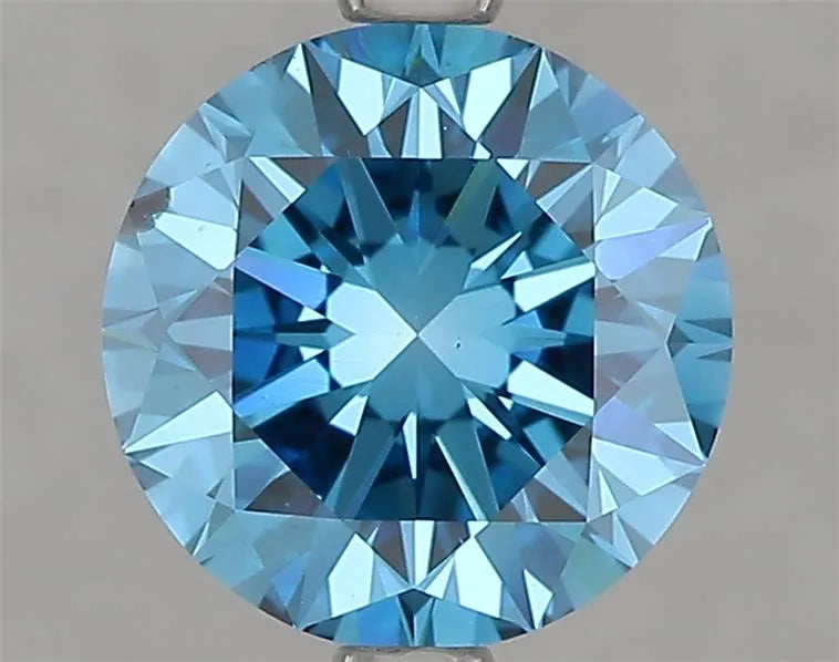 2.00ct Round Lab Grown Diamond (Colour Fancy Vivid Blue, Clarity VS2, Cut EX, IGI Certified)