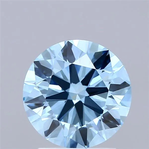 2.00ct Round Lab Grown Diamond (Colour Fancy Vivid Blue, Clarity VVS2, Cut ID, IGI Certified)