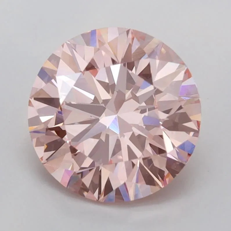 2.00ct Round Lab Grown Diamond (Colour Fancy Vivid Pink, Clarity VVS2, Cut ID, IGI Certified)