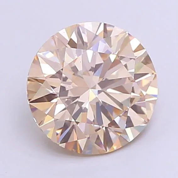 2.00ct Round Lab Grown Diamond (Colour Very Light Brown, Clarity VS1, Cut ID, IGI Certified)
