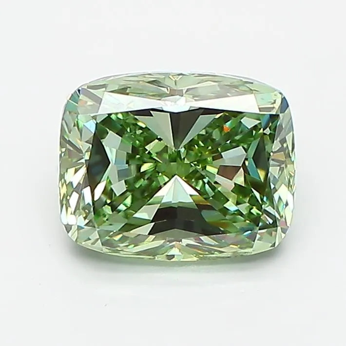 2.01ct Cushion modified Lab Grown Diamond (Colour Fancy Vivid Green, Clarity VVS2, IGI Certified)