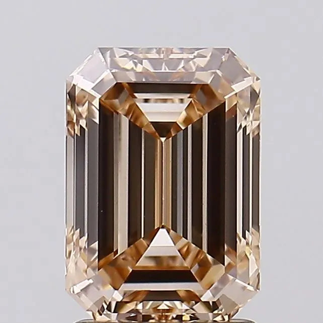 2.01ct Emerald Lab Grown Diamond (Colour Fancy Light Brown, Clarity VS1, IGI Certified)