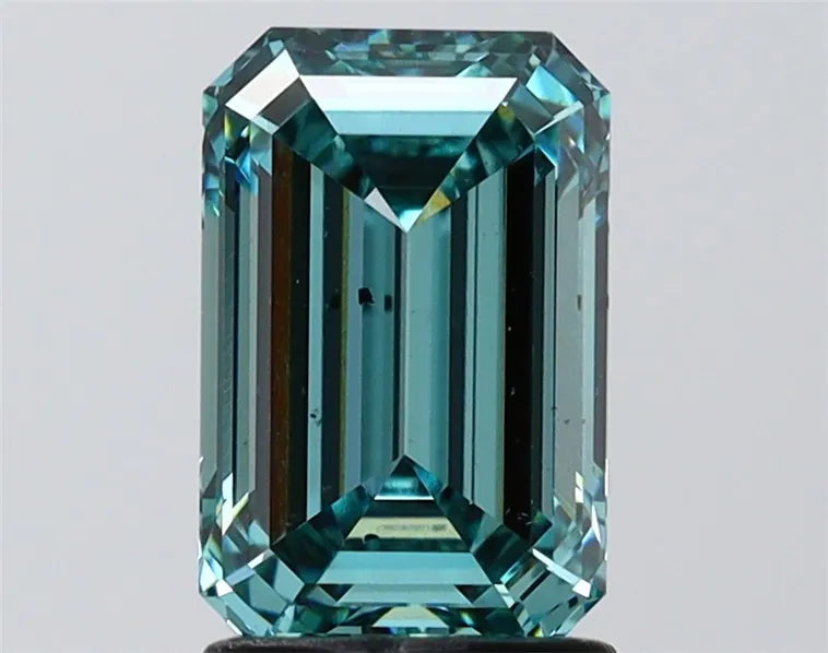 2.01ct Emerald Lab Grown Diamond (Colour Fancy Vivid Blueish Green, Clarity SI1, IGI Certified)