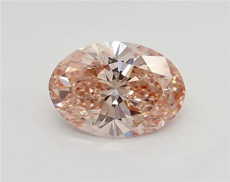 2.01ct Oval Lab Grown Diamond (Colour Fancy Intense Brown Pink, Clarity VS2, IGI Certified)