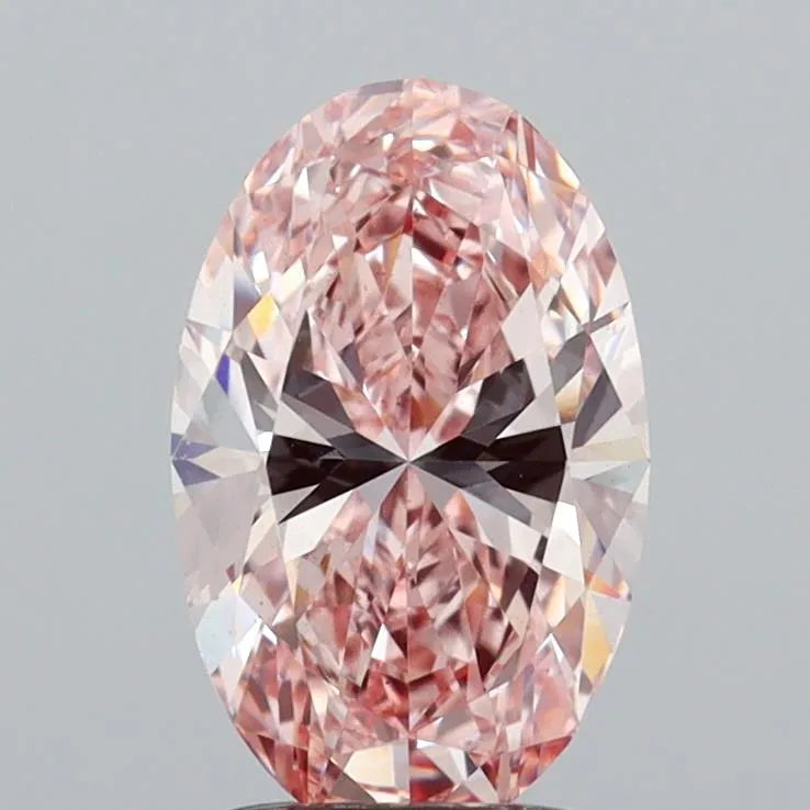 2.01ct Oval Lab Grown Diamond (Colour Fancy Intense Pink, Clarity VS1, IGI Certified)
