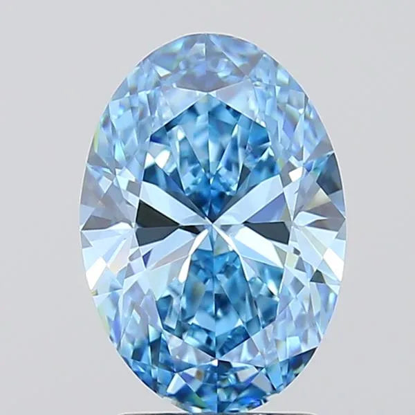 2.01ct Oval Lab Grown Diamond (Colour Fancy Vivid Blue, Clarity VVS1, IGI Certified)