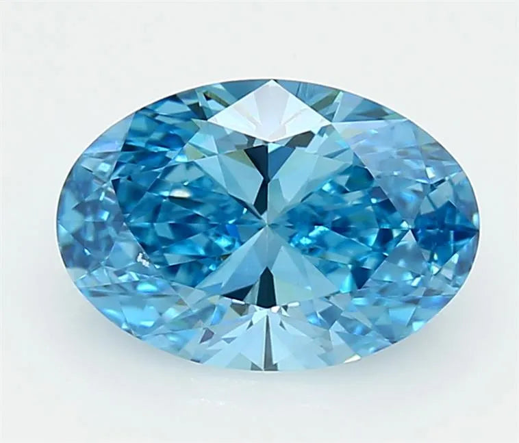 2.01ct Oval Lab Grown Diamond (Colour Fancy Vivid Blue, Clarity VVS2, IGI Certified)