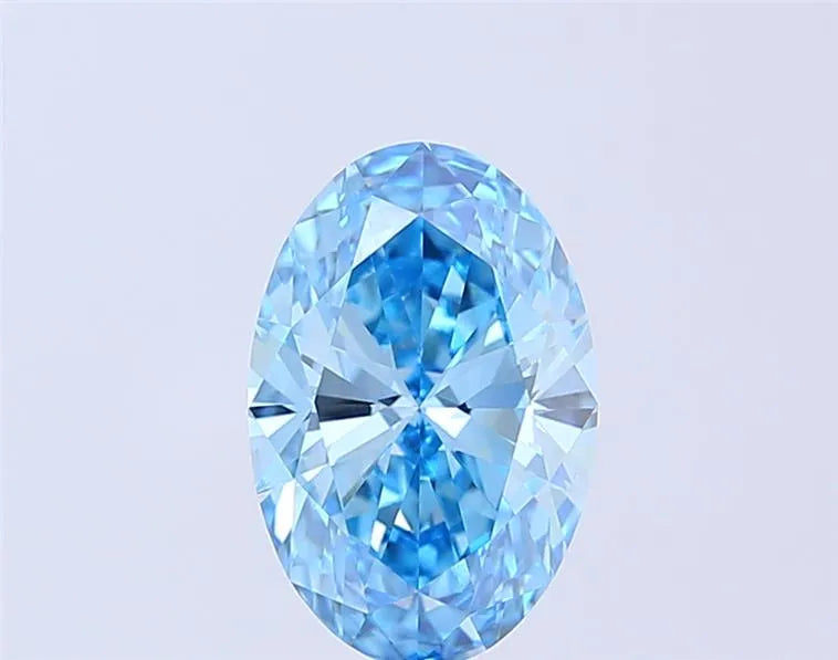 2.01ct Oval Lab Grown Diamond (Colour Fancy Vivid Blue, Clarity VVS2, IGI Certified)