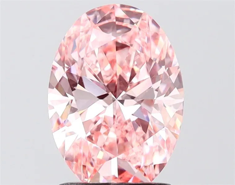 2.01ct Oval Lab Grown Diamond (Colour Fancy Vivid Pink, Clarity VS1, IGI Certified)