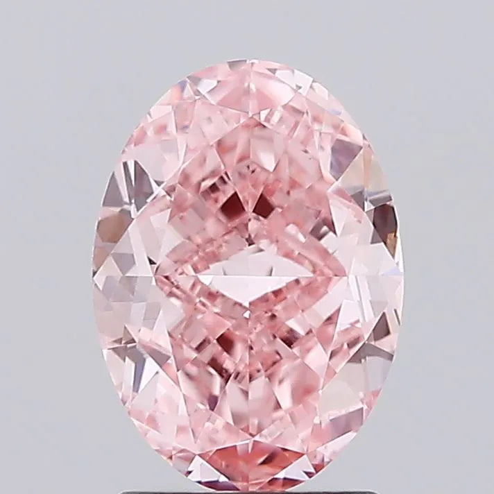 2.01ct Oval Lab Grown Diamond (Colour Fancy Vivid Pink, Clarity VVS2, IGI Certified)