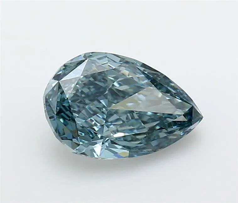 2.01ct Pear Lab Grown Diamond (Colour Fancy Intense Greenish Blue, Clarity VVS2, IGI Certified)