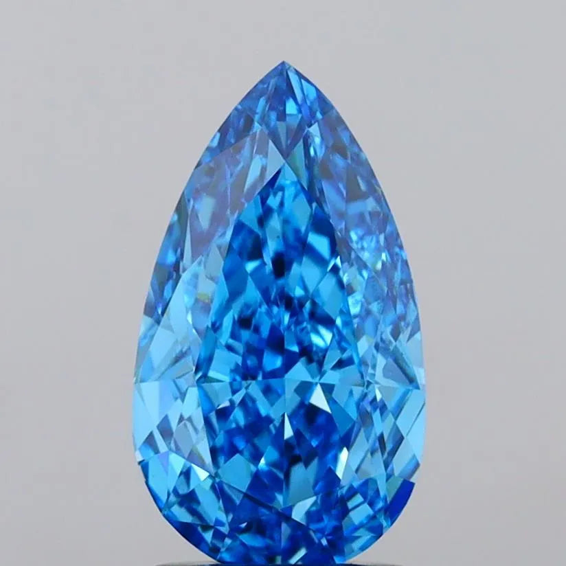 2.01ct Pear Lab Grown Diamond (Colour Fancy Vivid Blue, Clarity VVS2, IGI Certified)