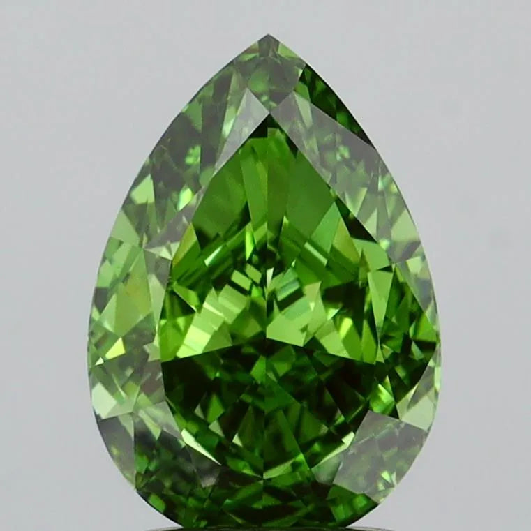 2.01ct Pear Lab Grown Diamond (Colour Fancy Vivid Green, Clarity VS1, IGI Certified)