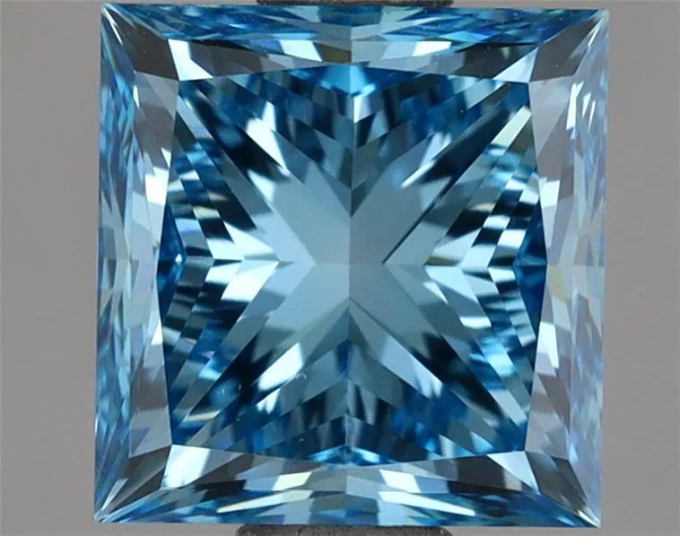 2.01ct Princess Lab Grown Diamond (Colour Fancy Vivid Blue, Clarity VS1, IGI Certified)