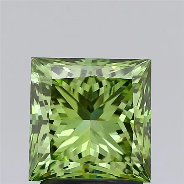2.01ct Princess Lab Grown Diamond (Colour Fancy Vivid Green, Clarity SI2, Cut GD, IGI Certified)