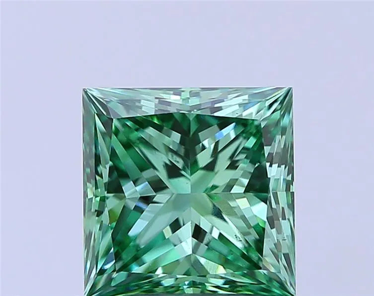 2.01ct Princess Lab Grown Diamond (Colour Fancy Vivid Green, Clarity VS1, IGI Certified)