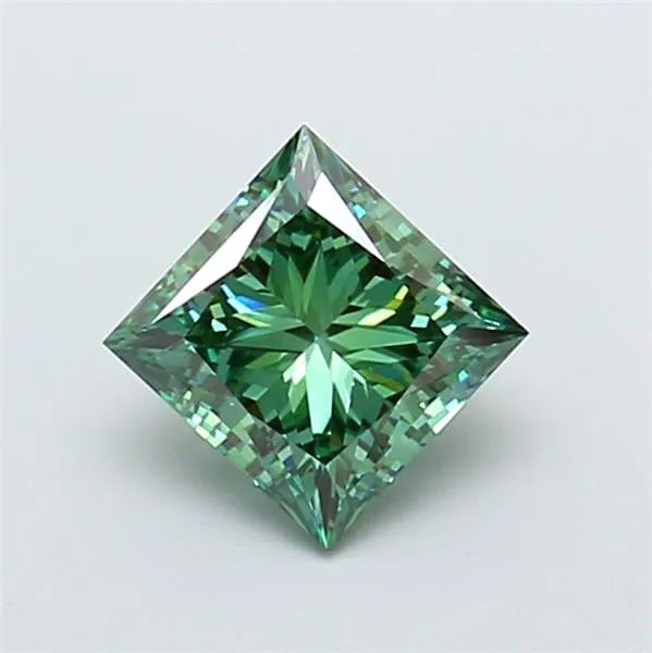 2.01ct Princess Lab Grown Diamond (Colour Fancy Vivid Green, Clarity VVS2, IGI Certified)