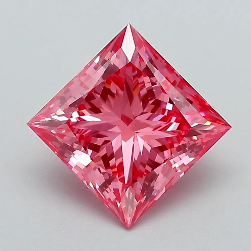 2.01ct Princess Lab Grown Diamond (Colour Fancy Vivid Pink, Clarity VS1, IGI Certified)