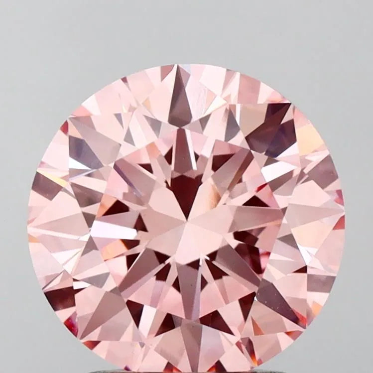 2.01ct Round Lab Grown Diamond (Colour Fancy Intense Pink, Clarity VVS2, Cut EX, IGI Certified)