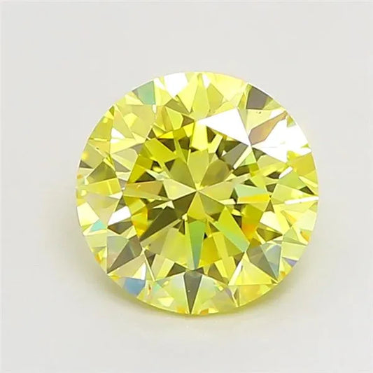 2.01ct Round Lab Grown Diamond (Colour Fancy Intense Yellow, Clarity VS1, Cut EX, IGI Certified)