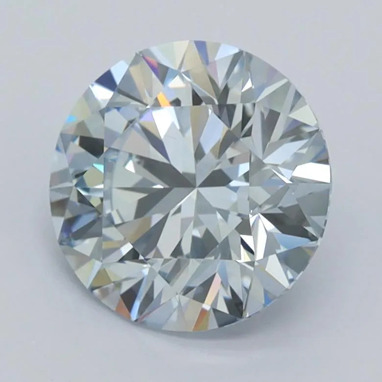 2.01ct Round Lab Grown Diamond (Colour Fancy Light Blue, Clarity VVS2, Cut ID, IGI Certified)