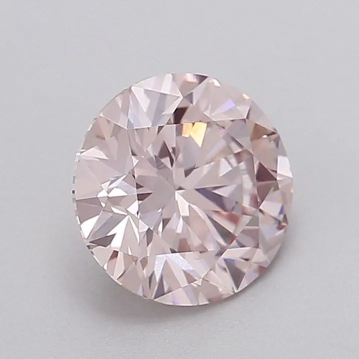 2.01ct Round Lab Grown Diamond (Colour Fancy Light Brownish Pink, Clarity VVS2, Cut ID, IGI Certified)