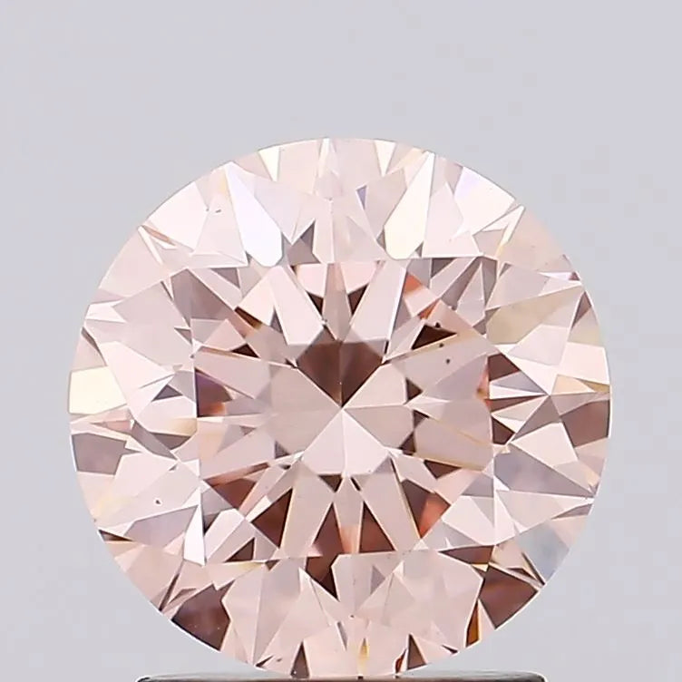 2.01ct Round Lab Grown Diamond (Colour Fancy Pink, Clarity VS2, Cut EX, IGI Certified)