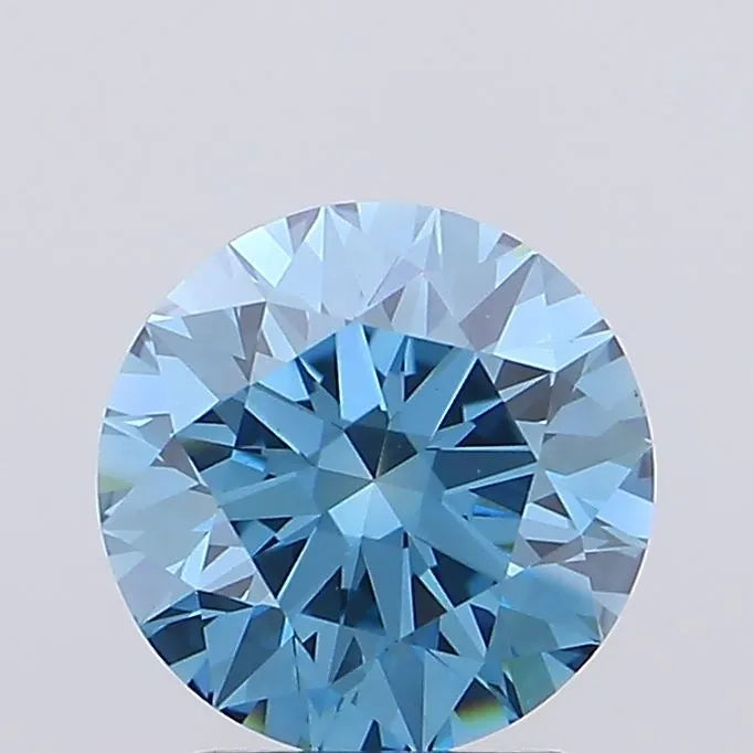 2.01ct Round Lab Grown Diamond (Colour Fancy Vivid Blue, Clarity VS1, Cut ID, IGI Certified)