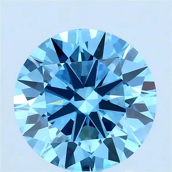 2.01ct Round Lab Grown Diamond (Colour Fancy Vivid Blue, Clarity VVS1, Cut ID, IGI Certified)
