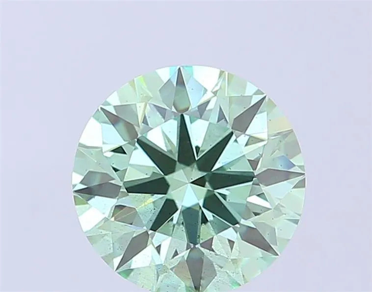 2.01ct Round Lab Grown Diamond (Colour Fancy Vivid Green, Clarity SI1, Cut ID, IGI Certified)